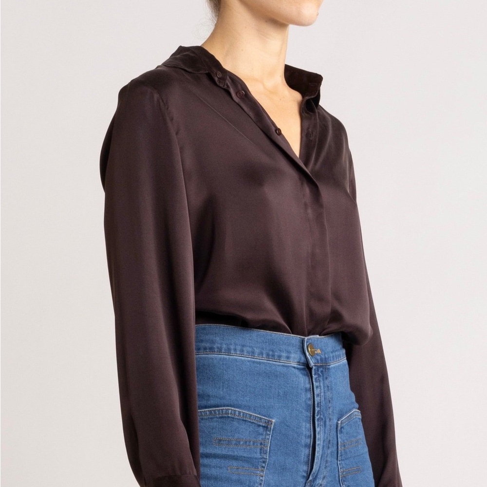 Silk Brown Women's Top